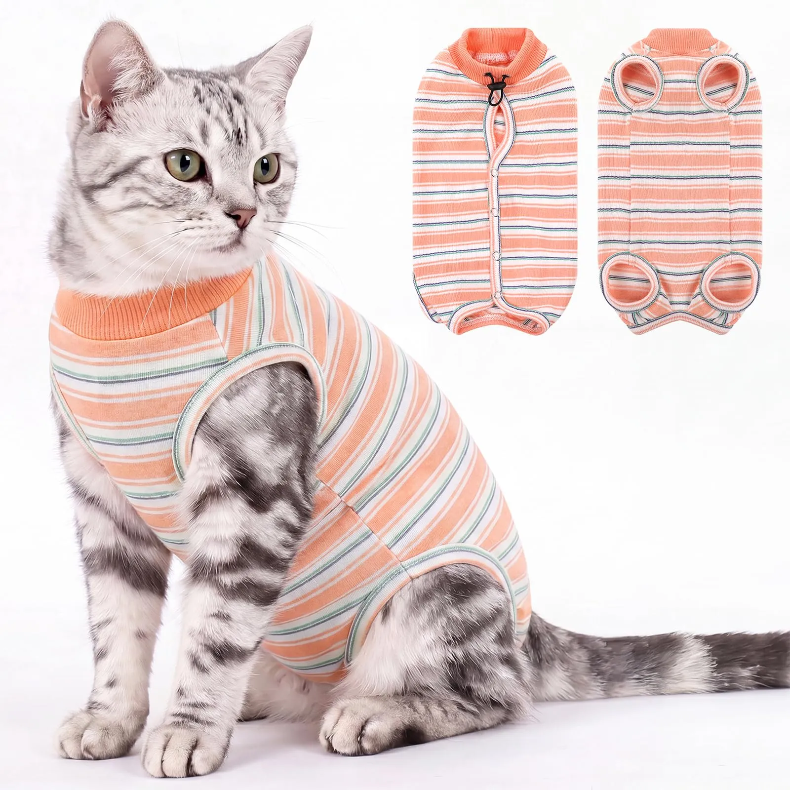 CITÉTOILE Body Gatto Postoperatorio Tuta di Recupero Antilamido Arancione XS - immagine 1