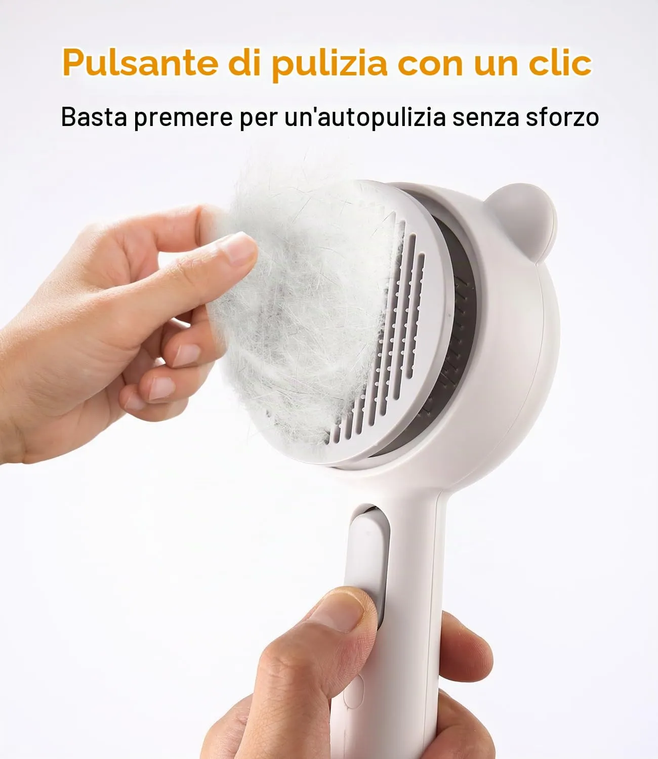 Zaxiva Spazzola a Vapore per Gatti Cani con Pulsante di Rilascio, 4 in 1 Autopulente Ricaricabile Spazzola a Vapore per Pelo Lungo e Corti Gatti, Cani, Conigli (Bianco) - immagine 3