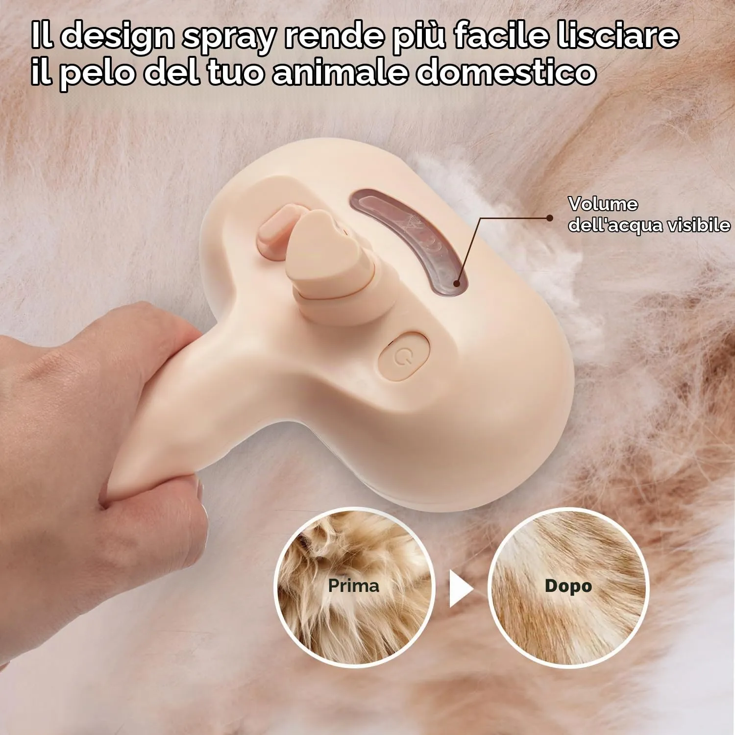 Spazzola a Vapore per Gatti, Spazzola Spray Multiuso per Cani e Gatti per la Perdita Del Pelo, Toelettatura Massaggiante, per Tutti Gli Animali a Pelo Lungo e Corto, Rosa - immagine 6