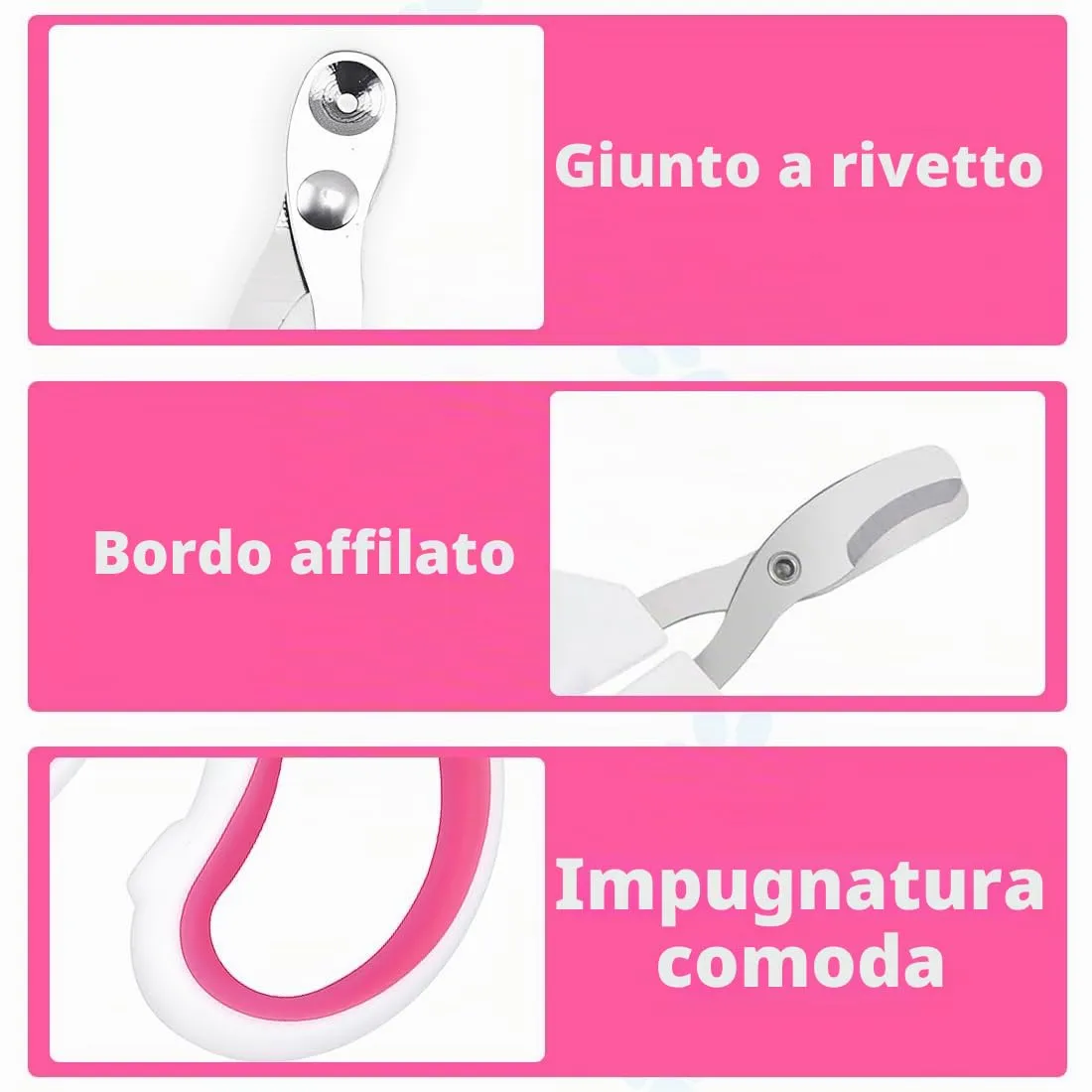 Tagliaunghie Gatto Realizzato in acciaio inossidabile, Professionale Taglia Unghie Gatto Con Foro Di Posizionamento, Taglia Unghie Per Gatti Domestici (Singolo foro, Rosa) - immagine 4