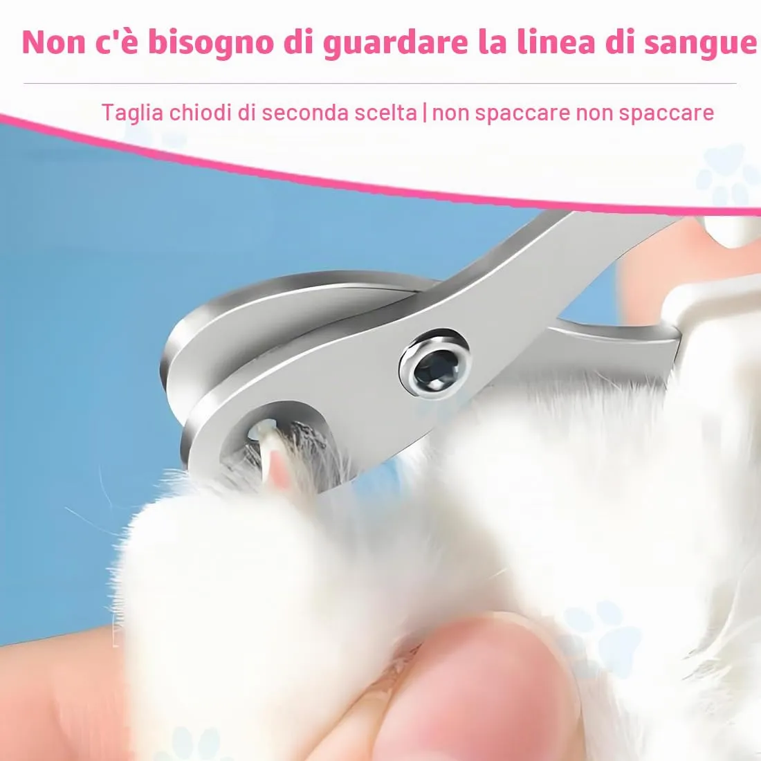 Tagliaunghie Gatto Realizzato in acciaio inossidabile, Professionale Taglia Unghie Gatto Con Foro Di Posizionamento, Taglia Unghie Per Gatti Domestici (Singolo foro, Rosa) - immagine 6