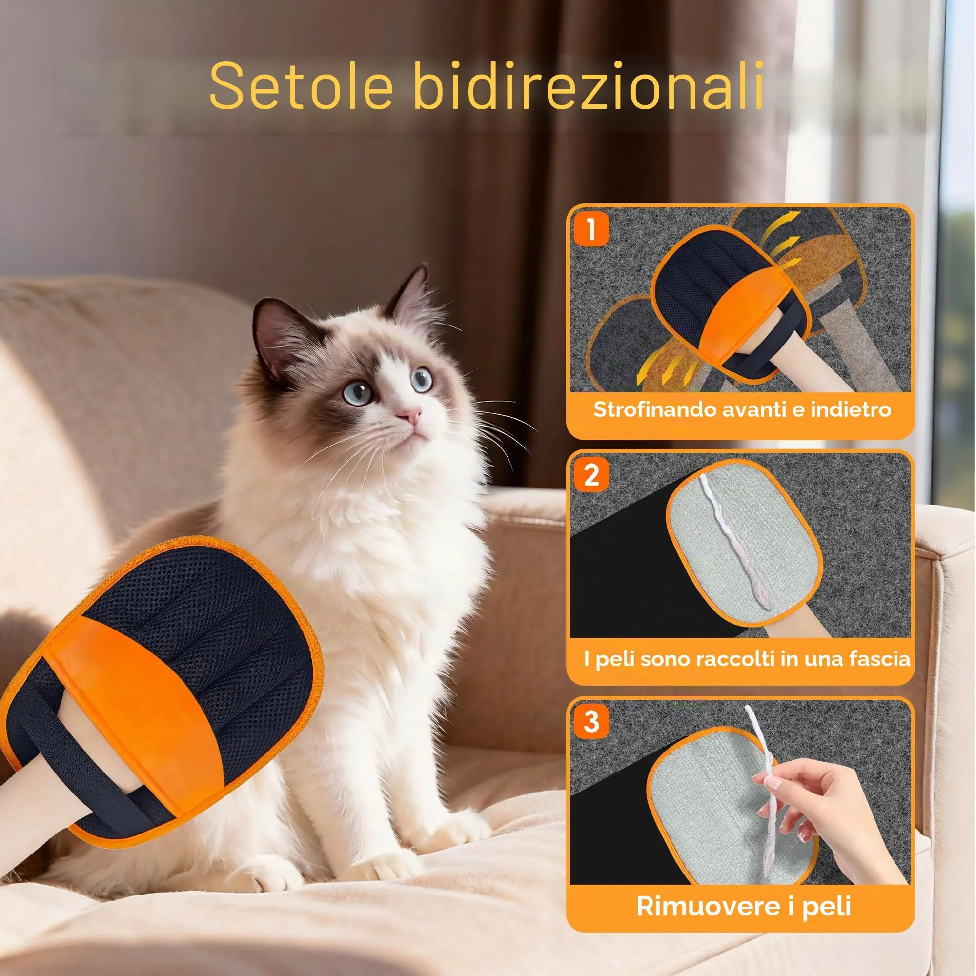 YOSEPATI Guanto rimozione dei peli di Animali Domestici Pennello Magico - immagine 2