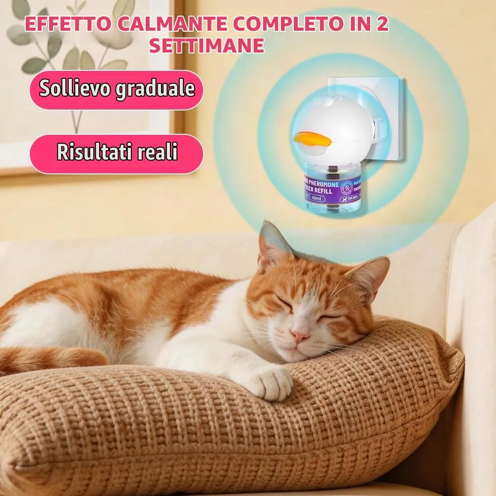 OSDUE 3x30 Giorni Ricarica calmante per diffusore di feromoni,3*48 ml,Aiuta a risolvere i segni comuni di stress nei gattis e a ridurre i conflitti nelle case con più gatti,per Casa,Viaggi e attività - immagine 2