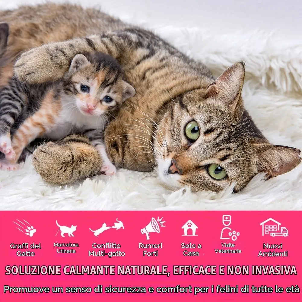 OSDUE 3x30 Giorni Ricarica calmante per diffusore di feromoni,3*48 ml,Aiuta a risolvere i segni comuni di stress nei gattis e a ridurre i conflitti nelle case con più gatti,per Casa,Viaggi e attività - immagine 3