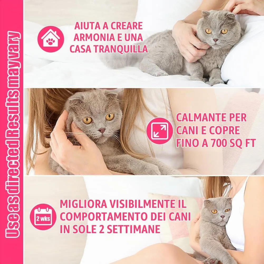 OSDUE 3x30 Giorni Ricarica calmante per diffusore di feromoni,3*48 ml,Aiuta a risolvere i segni comuni di stress nei gattis e a ridurre i conflitti nelle case con più gatti,per Casa,Viaggi e attività - immagine 5