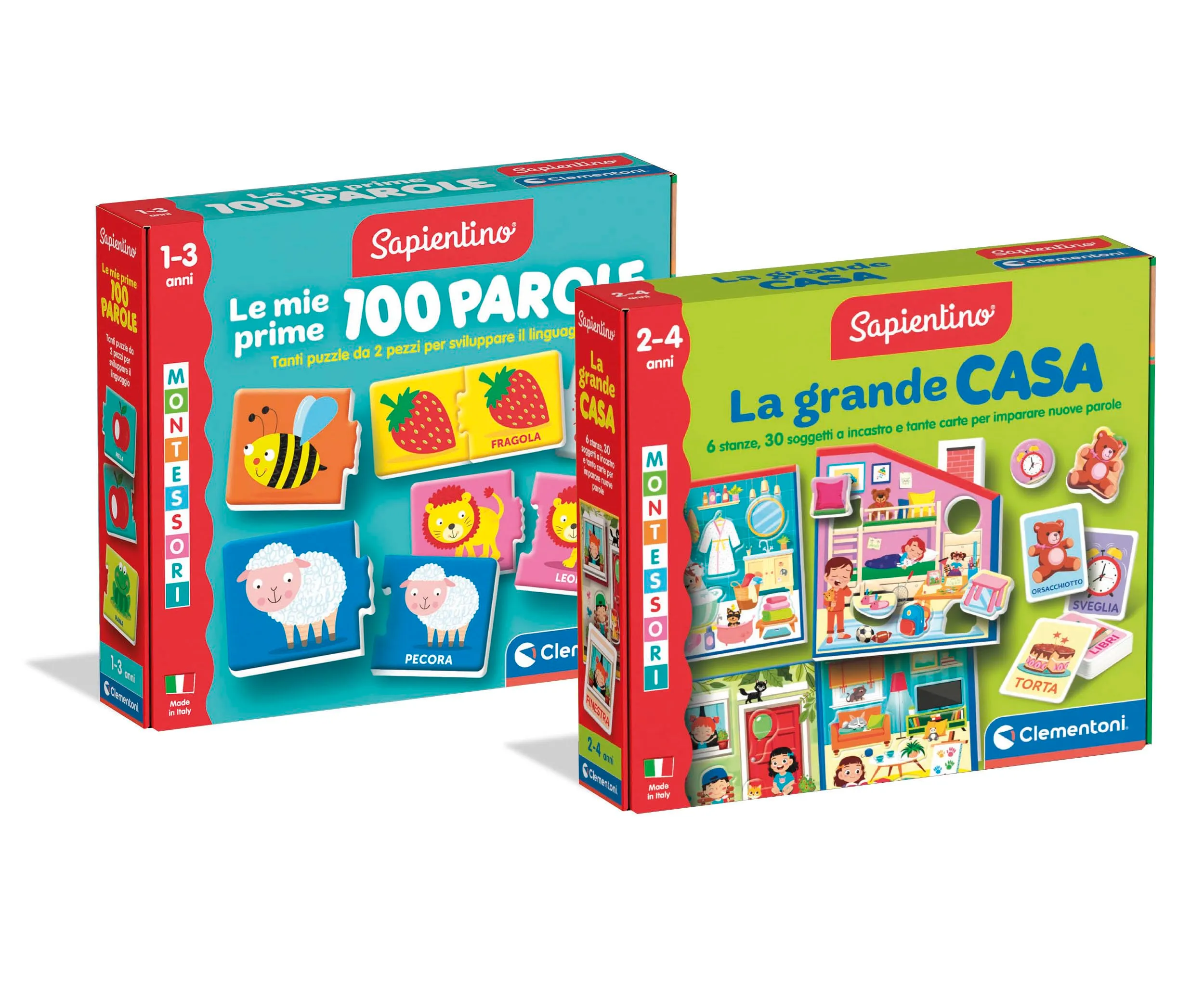 Clementoni Sapientino Montessori La Grande Casa e Le Mie Prime 100 Parole - immagine 1