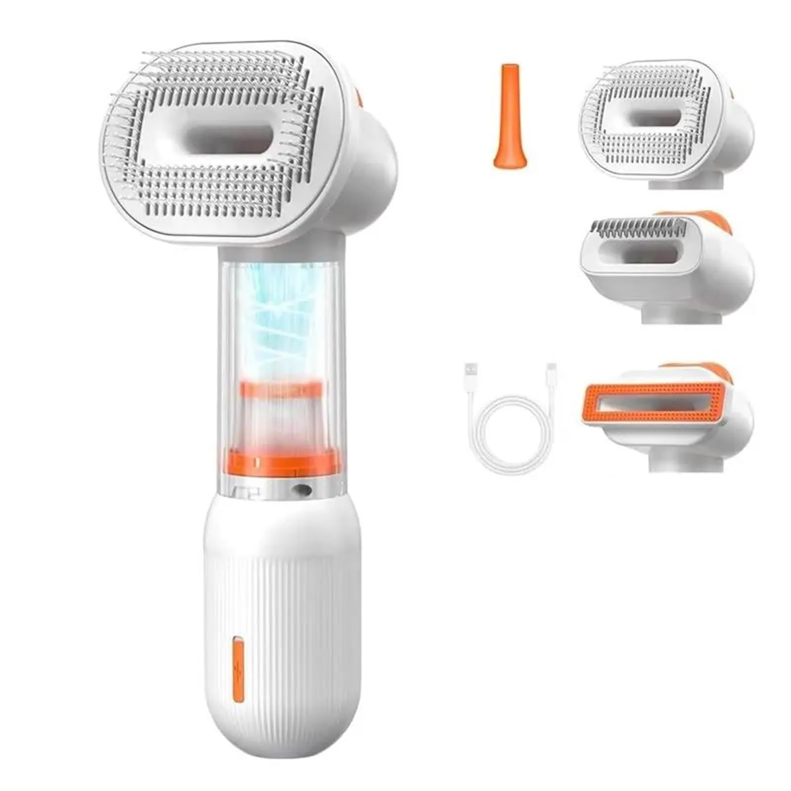 4 in 1 Spazzola Aspirante per Cani e Gatti – Autopulente e Ricaricabile – Pettine per Animali con 4 Testine Intercambiabili – Ideale per la Toelettatura - immagine 1