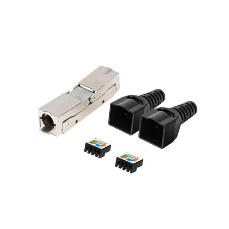 Connettore Adattatore 2x RJ45 Cat6 FTP Plug 8P8C Tool-Less Lanberg - immagine 1