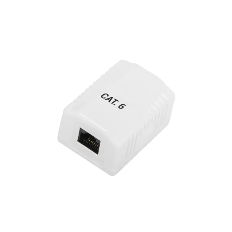 Scatola di superficie RJ45 Phasak UTP Cat.6 doppia entrata inferiore bianca - immagine 1