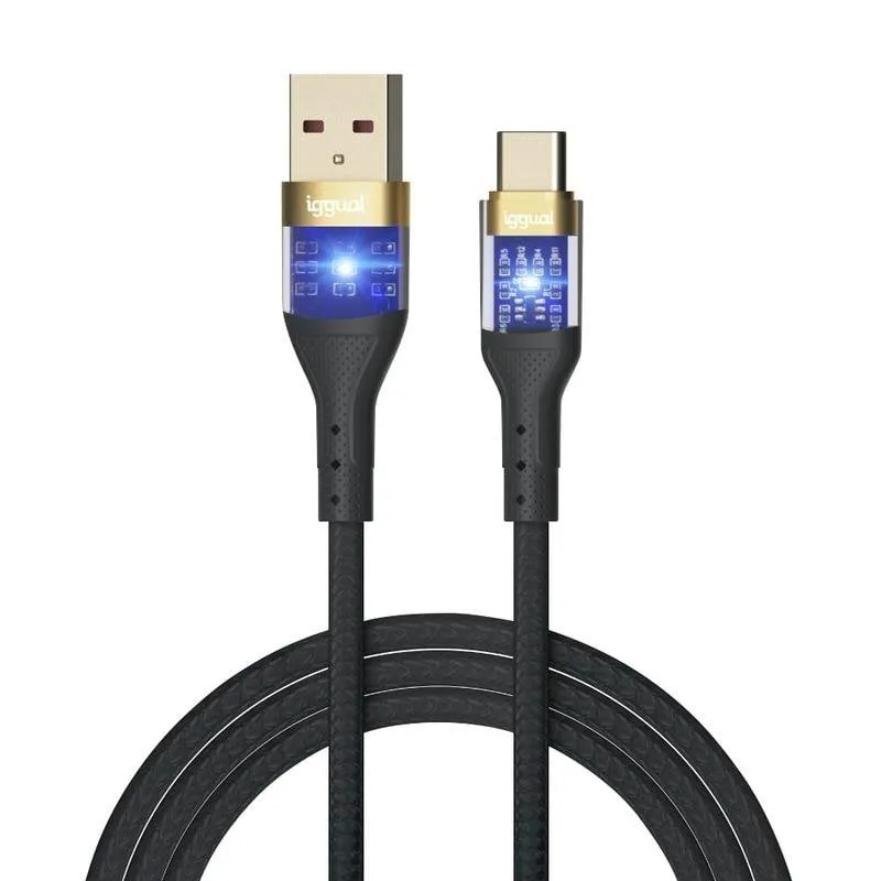 Cavo USB-A a USB-C 3A 1 m Nero IGGUAL - immagine 1