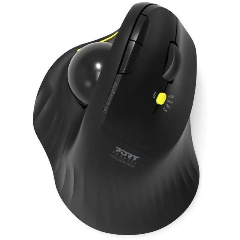 Mouse Port Designs Trackball Ergo Bluetooth 2.4GHz 1600 DPI Nero - immagine 1