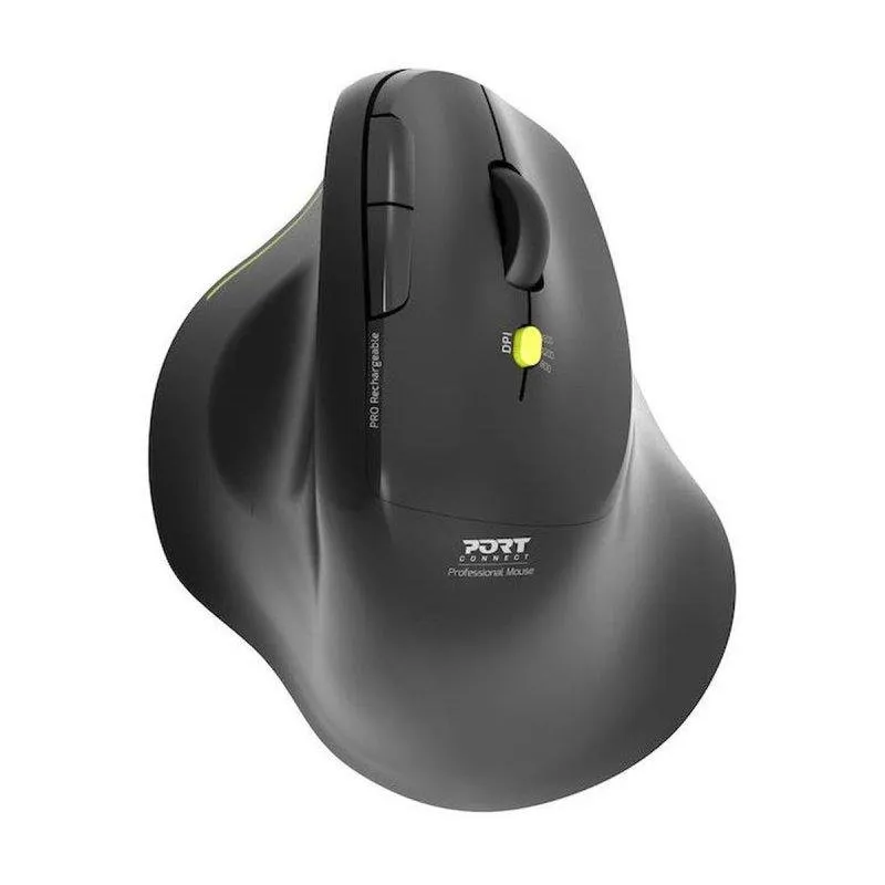 Mouse Port Designs Ergo Soft 910200 Bluetooth 2.4GHz 1600 DPI Nero Ergonomico - immagine 1