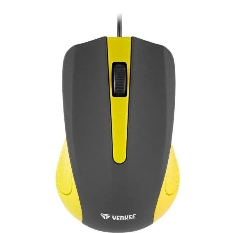 Mouse Yenkee YMS 1015YW USB Cavo 1000 DPI 3 Pulsanti Antitraspirante Giallo - immagine 1