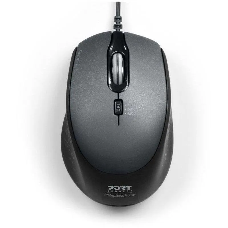 Port Designs 900711-B Ratón Ottico Silenzioso USB-A USB-C 3600 DPI Nero - immagine 1