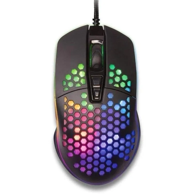 Mouse Yenkee YMS 3030BK Shotgun USB 6400 DPI RGB 7 Pulsanti Nero - immagine 1
