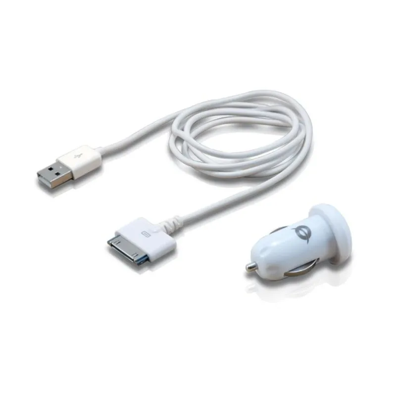 Caricatore Auto 2 Porte USB 5V Bianco Conceptronic CUSBCAR2ASET - immagine 1