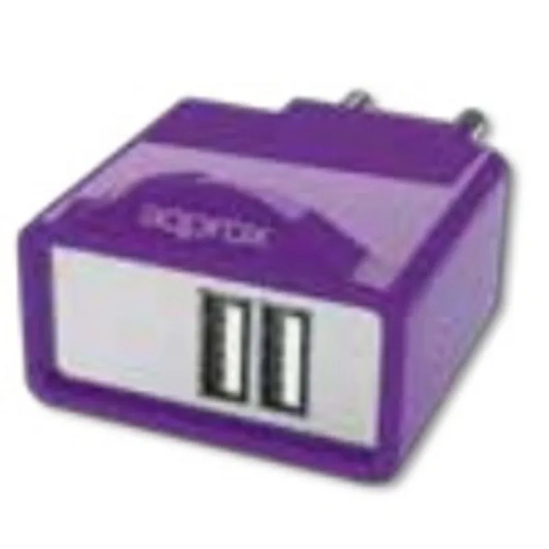 Caricatore a muro universale APPROX appUSBWALL21P 2 porte USB 5V/2.1A viola - immagine 1