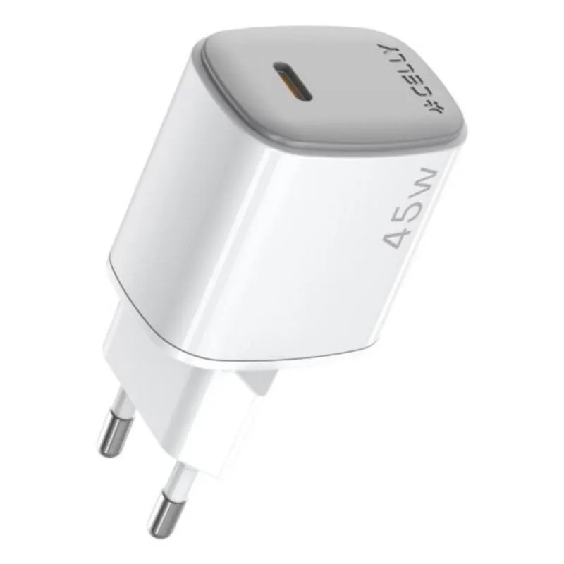 Caricatore USB-C 45W Celly UPTC1USBC45WWH Interno Bianco - immagine 1