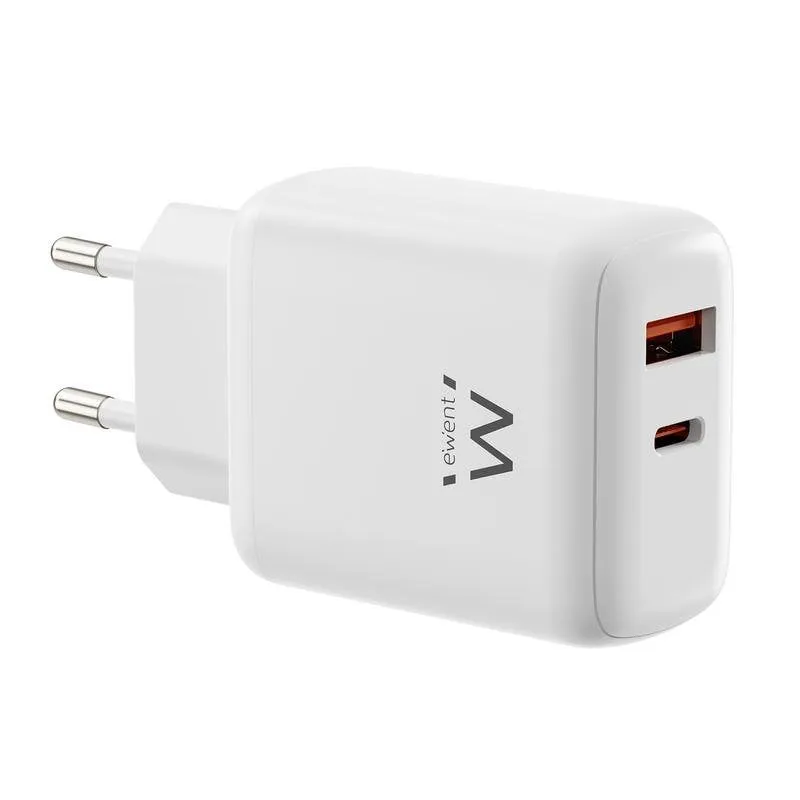 Caricatore Ewent EW1329 45W USB-C PD e USB-A QC 3.0 GaN - immagine 1