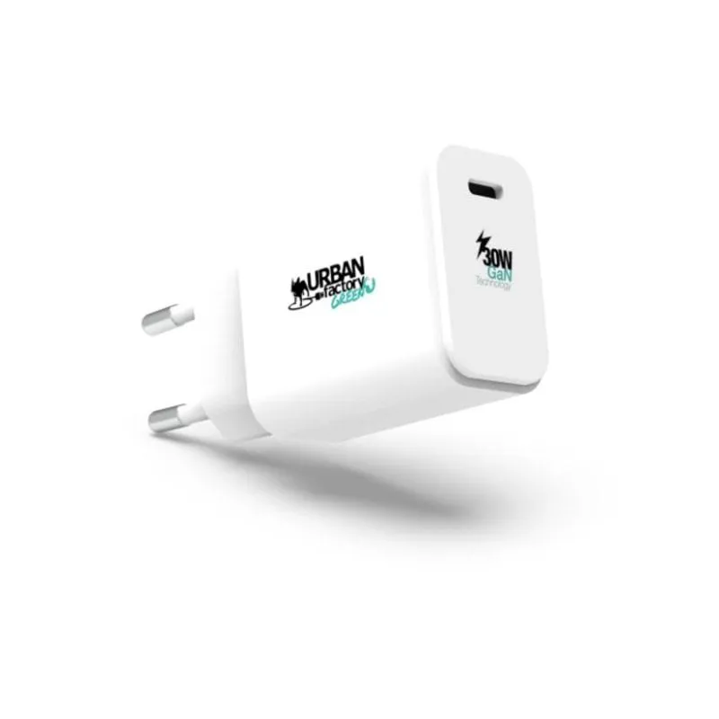 Caricatore USB-C 30W Power Delivery Urban Factory WCD95UF-ECO Bianco - immagine 1