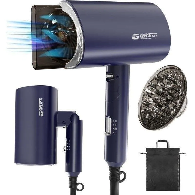 Phon Pieghevole Ionico Dam Electronics 2200W 2 Temperature 2 Velocità Blu - immagine 1