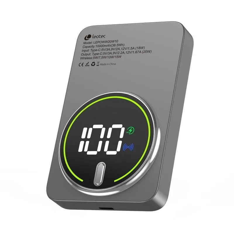 Power Bank Leotec 10000mAh 20W Grigio - immagine 1