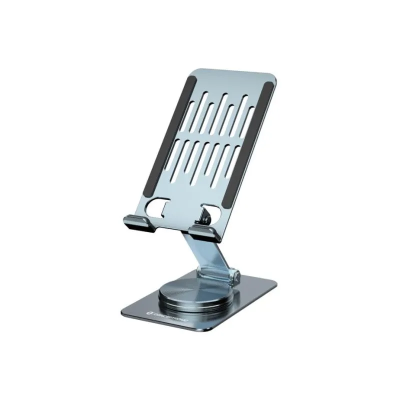 Supporto Mobile Conceptronic THANA08G Pieghevole Rotazione 360° Altezza Regolabile Argentato - immagine 1