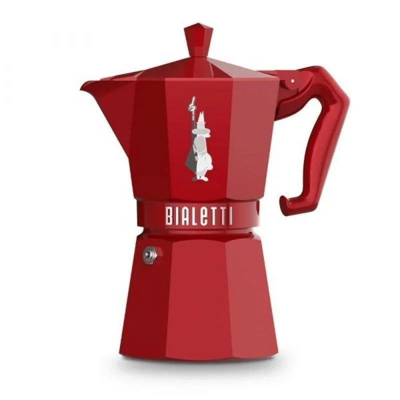 Caffettiera italiana Bialetti Moka Exclusive Rossa 6 Tazze Induzione - immagine 1