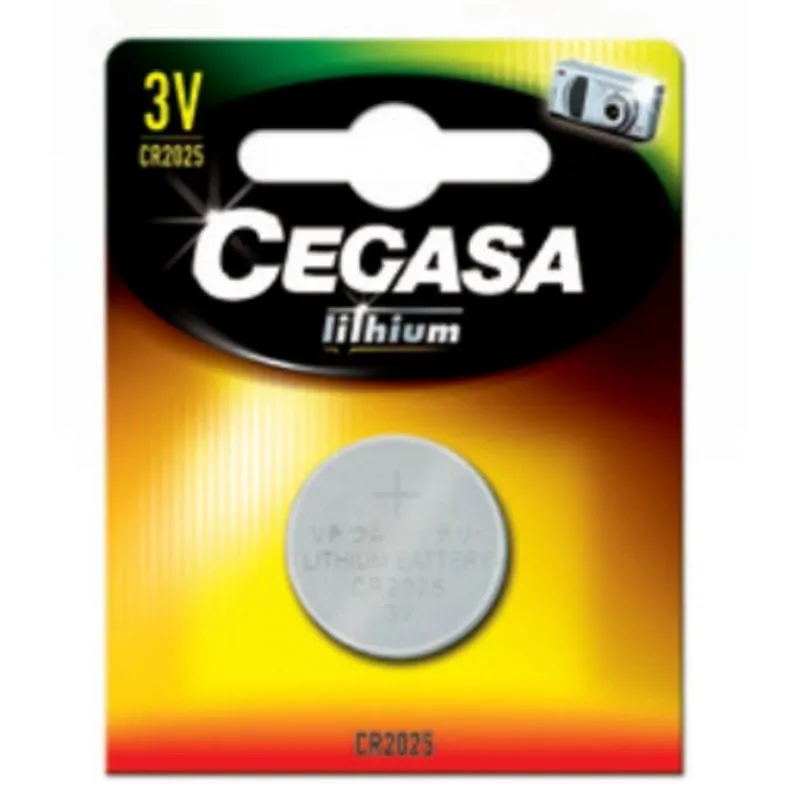 Pila Cegasa CR2025 Litio 3V 1 pezzo Grigio - immagine 1