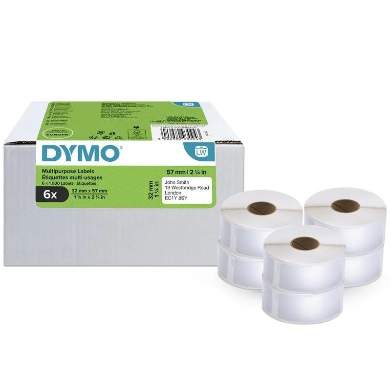 Etichette DYMO LW Multiuso 32x57 mm 6 Rotoli 6000 Unità - immagine 1