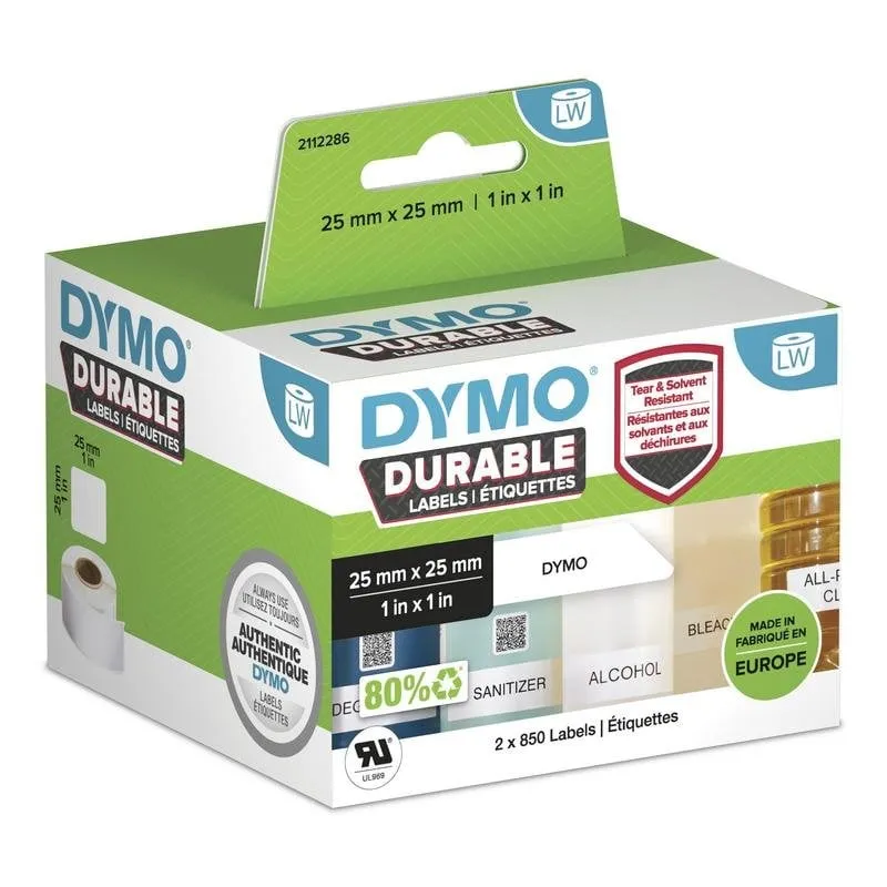 Etichette adesive durevoli DYMO LW 25x25 mm bianche 1700 pezzi - immagine 1