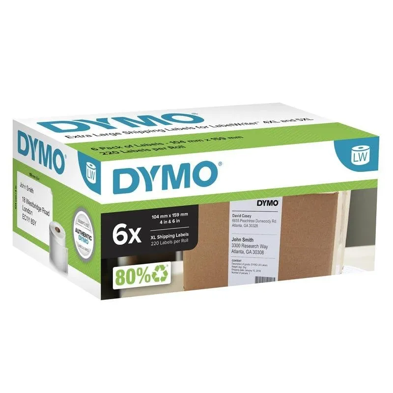Etichette autoadesive bianche DYMO LabelWriter 5XL/4XL 104x159 mm 1320 pezzi - immagine 1