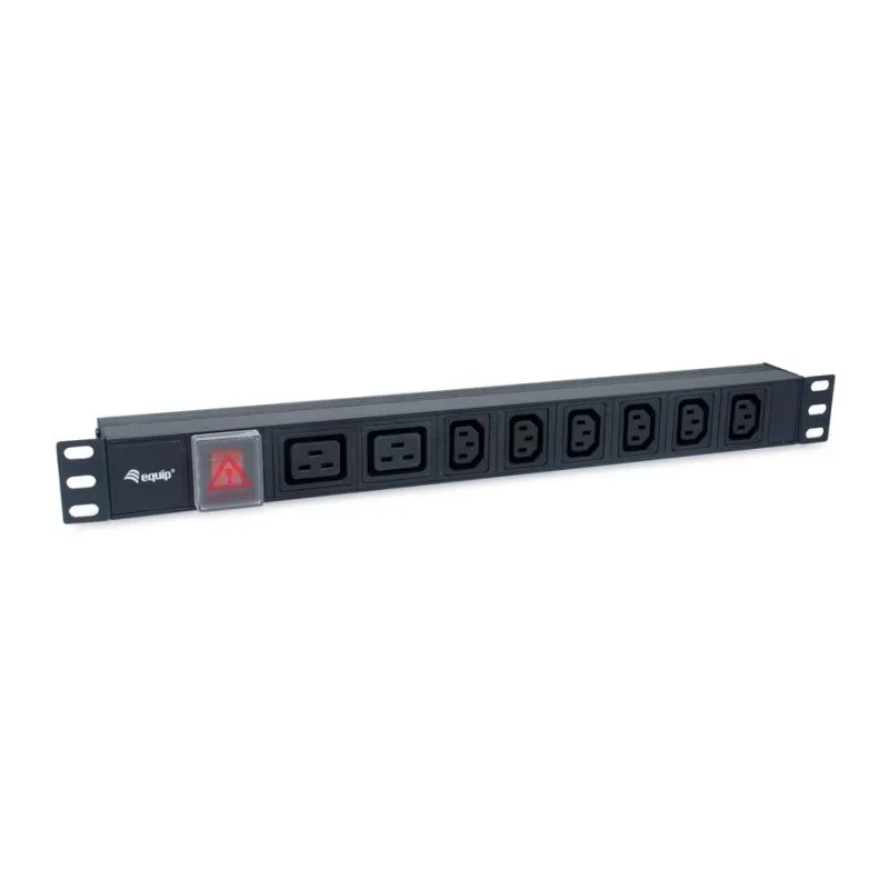 Multipresa Equip 333316 8 prese con interruttore alluminio nero 1,8 m - immagine 1