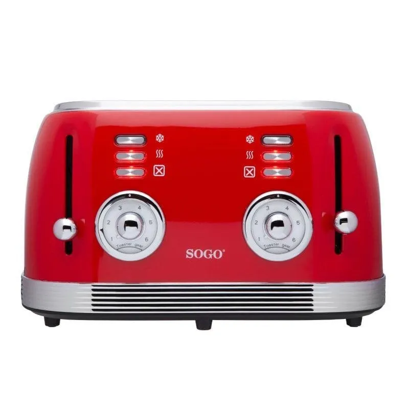 Tostapane Sogo SS-5465 4 Fessure Rosso Acciaio Inossidabile - immagine 1
