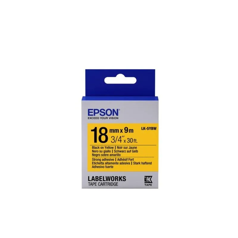 Nastro adesivo resistente Epson LK-5YBW 18mm giallo 9m - immagine 1