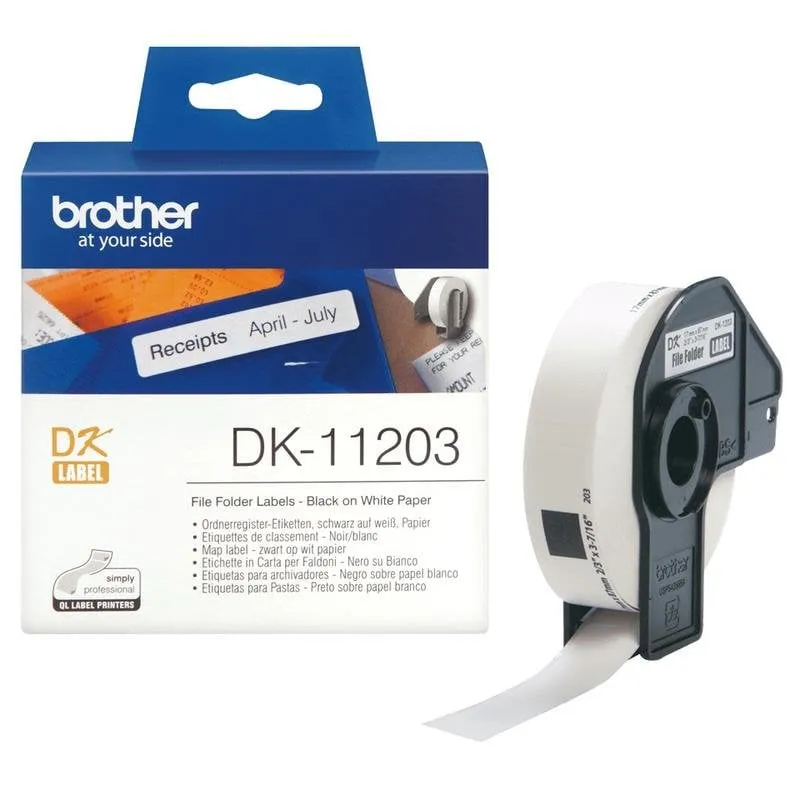 Nastro per stampanti etichette Brother DK-11203 41 mm Nero su bianco - immagine 1