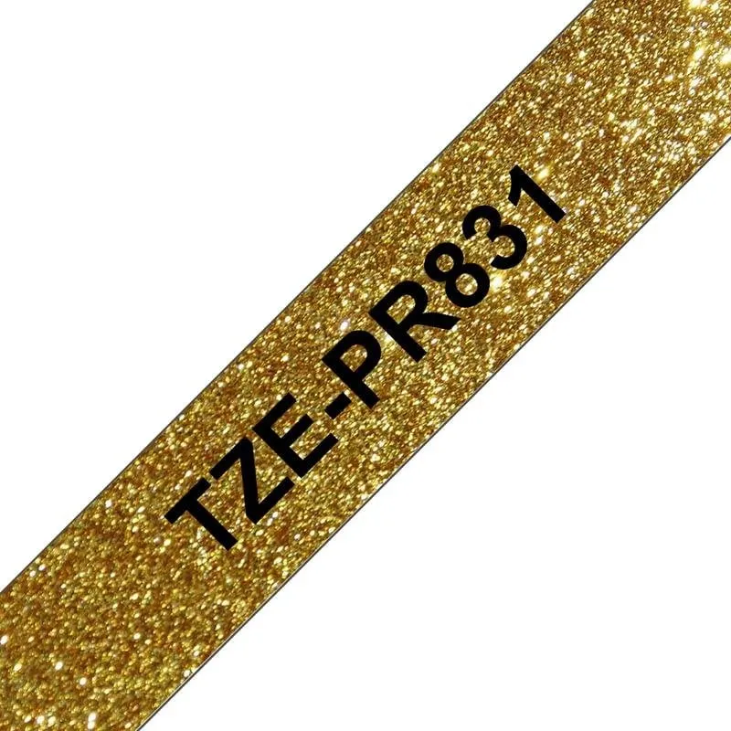 Nastro Laminato Brother TZE-PR831 Nero su Oro 1,2 cm x 8 m - immagine 1