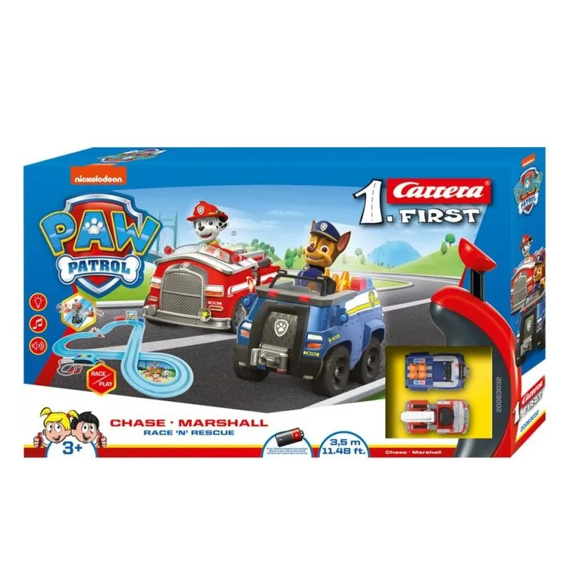 Set di piste e veicolo Carrera RC Paw Patrol Race N Rescue Plastico Blu Rosso - immagine 1