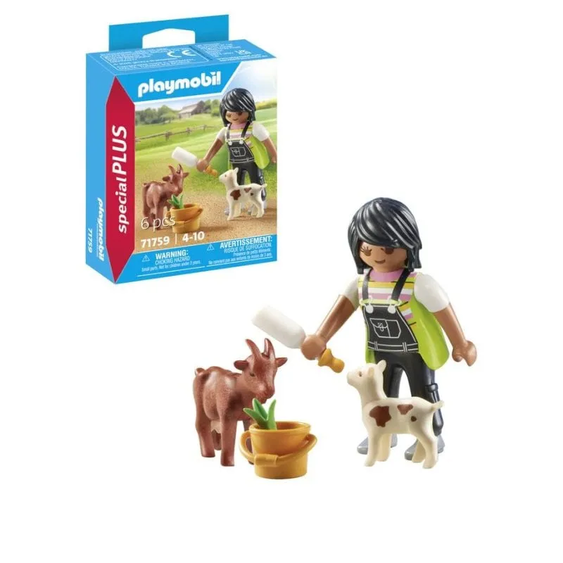 Figurina Playmobil SpecialPlus 71759 Donna con capre - immagine 1