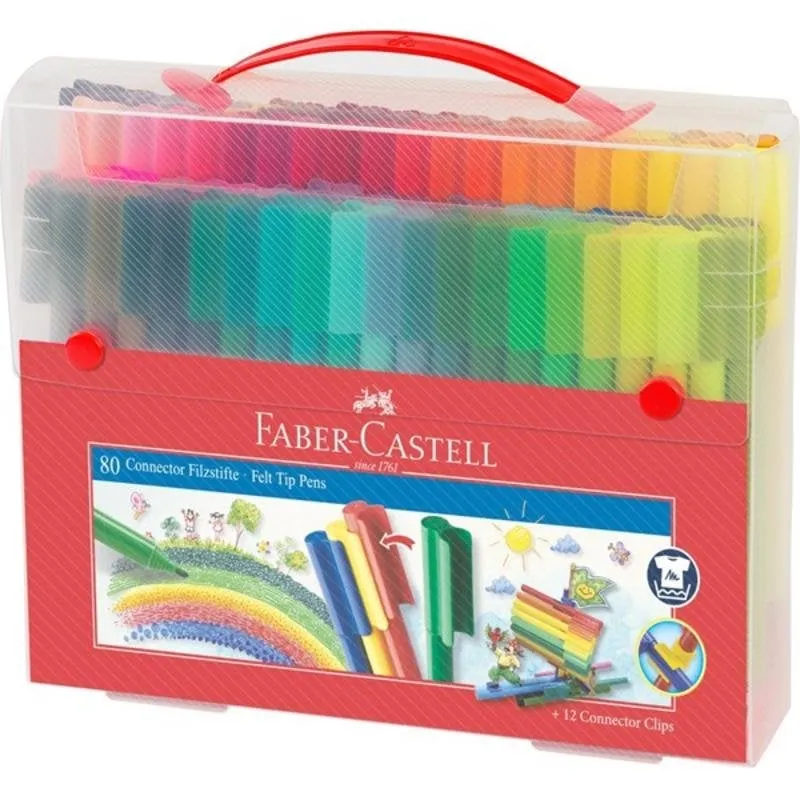 Rotulador Connector Maletín 92 pezzi Faber-Castell Gioco Regalo - immagine 1