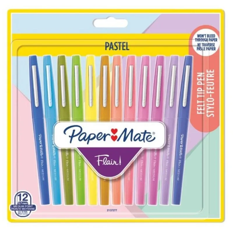 Pennarello Papermate Flair Medio 12 Colori Misti 0,7 mm - immagine 1