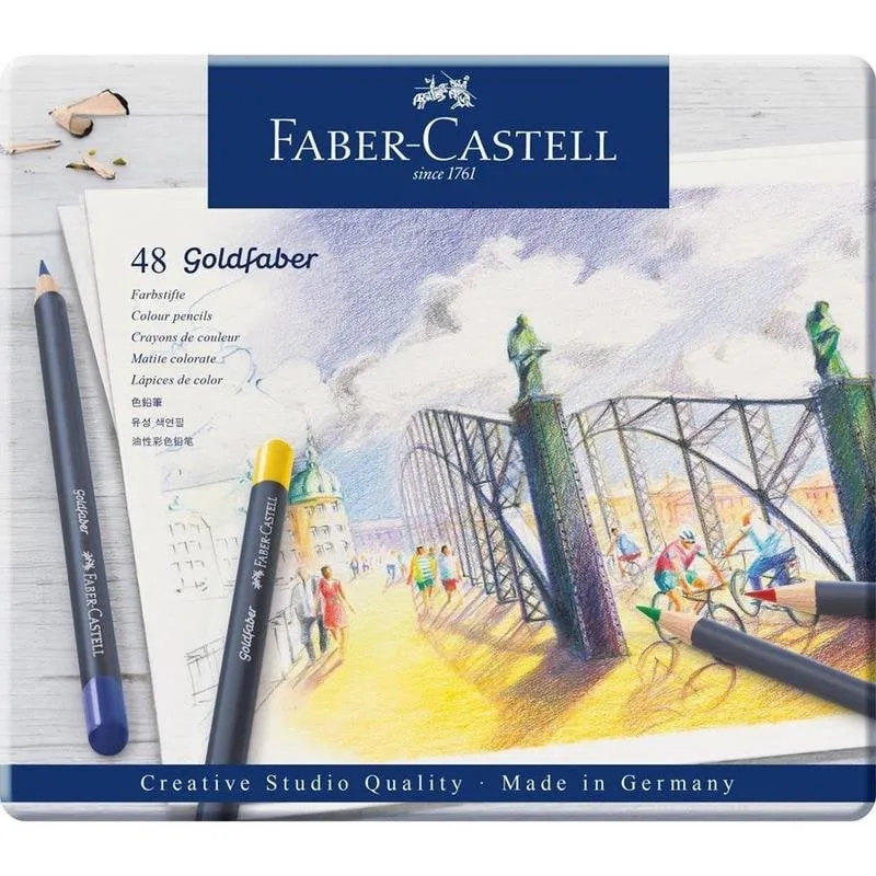 Matite colori Faber-Castell Goldfaber Metal 48 pezzi multicolore morbido - immagine 1