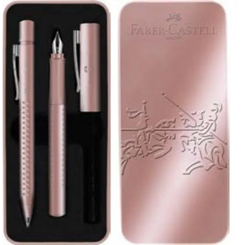 Set di penne Faber-Castell Grip 2011 oro rosa 2 pezzi - immagine 1