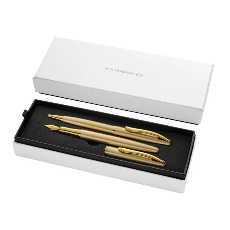 Penna e Pennino Pelikan Jazz Noble Elegance Oro Giallo 2 pezzi - immagine 1