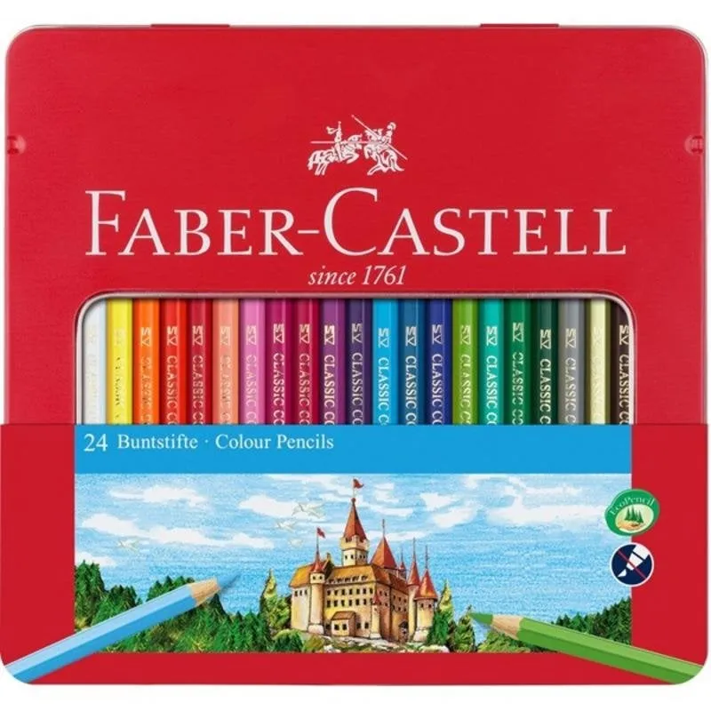 Matite colorate Faber-Castell 115824 24 colori esagonali in legno - immagine 1