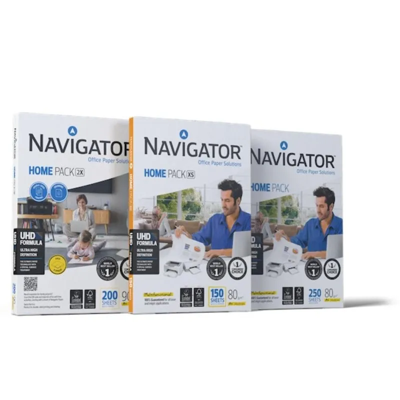 Carta A4 Navigator Home Pack Universal 90 g/m² 250 fogli Bianco Pack 3 unità - immagine 1