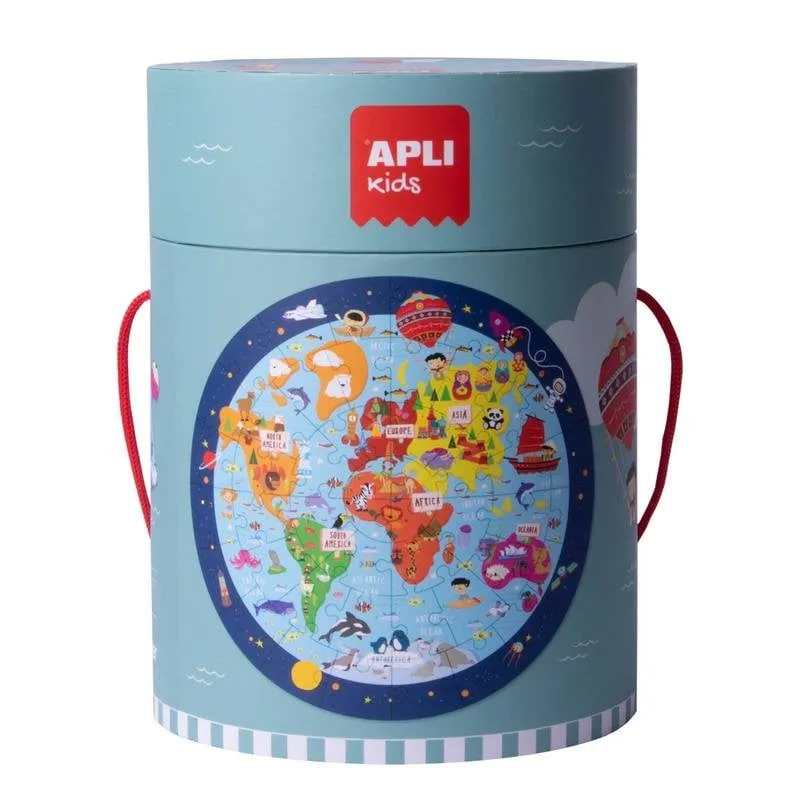 Puzzle Circolare Mappamondo 48 Pezzi APLI Kids Ø50 cm - immagine 1