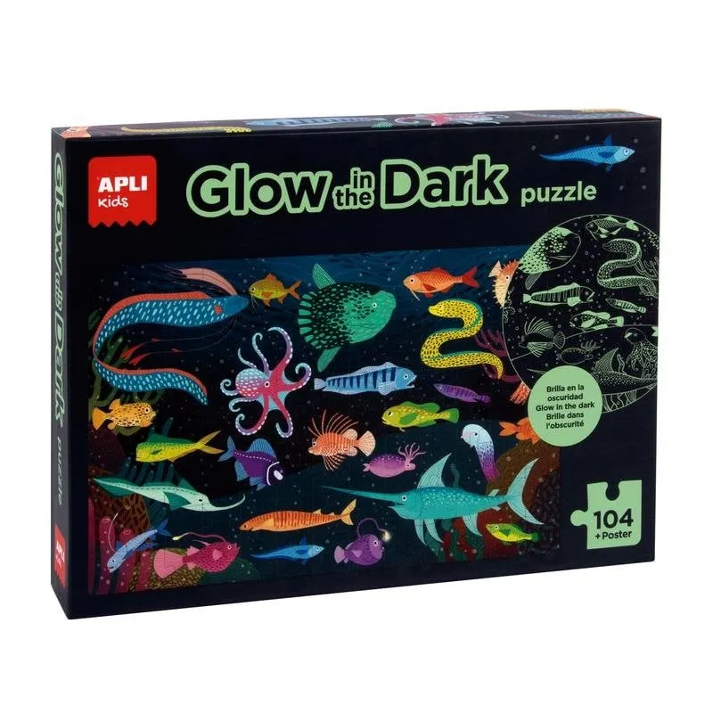 Puzzle APLI Kids 104 pezzi 5 anni Oceano Fluorescente - immagine 1