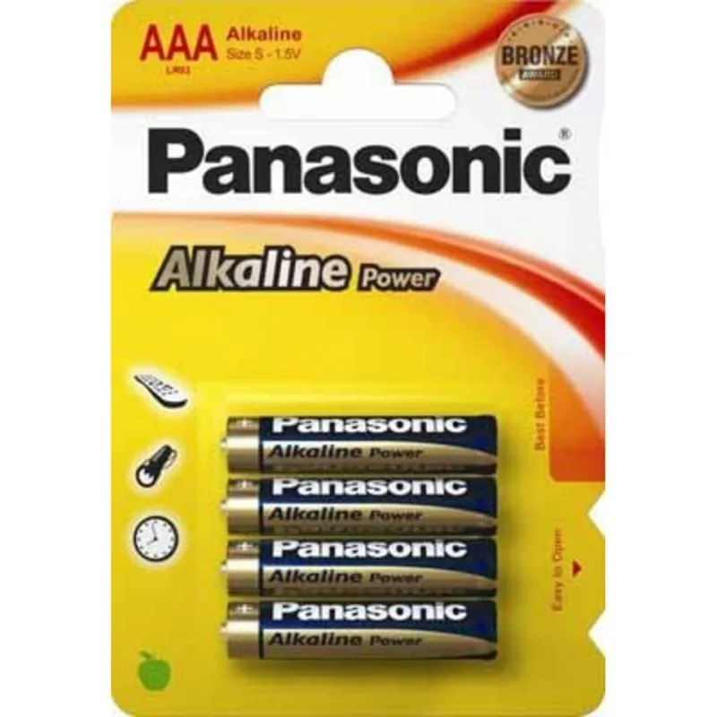 Pila Alcalina AAA Panasonic LR03APB 1,5 V 4 Pezzi Blu Oro - immagine 1