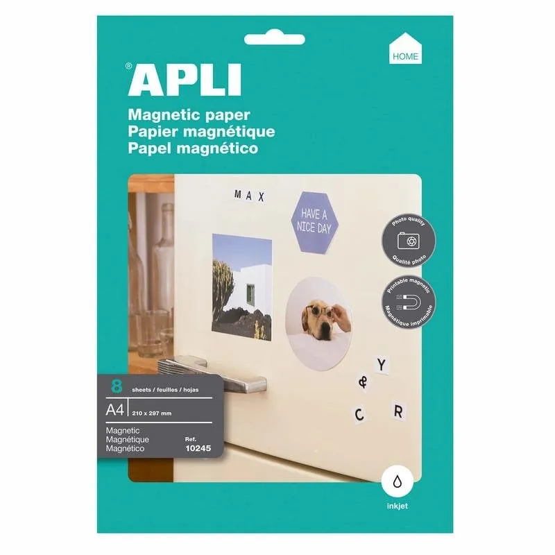 Carta Magnetica A4 APLI 650 g/m² Pack 8 Fogli Stampa Inkjet - immagine 1